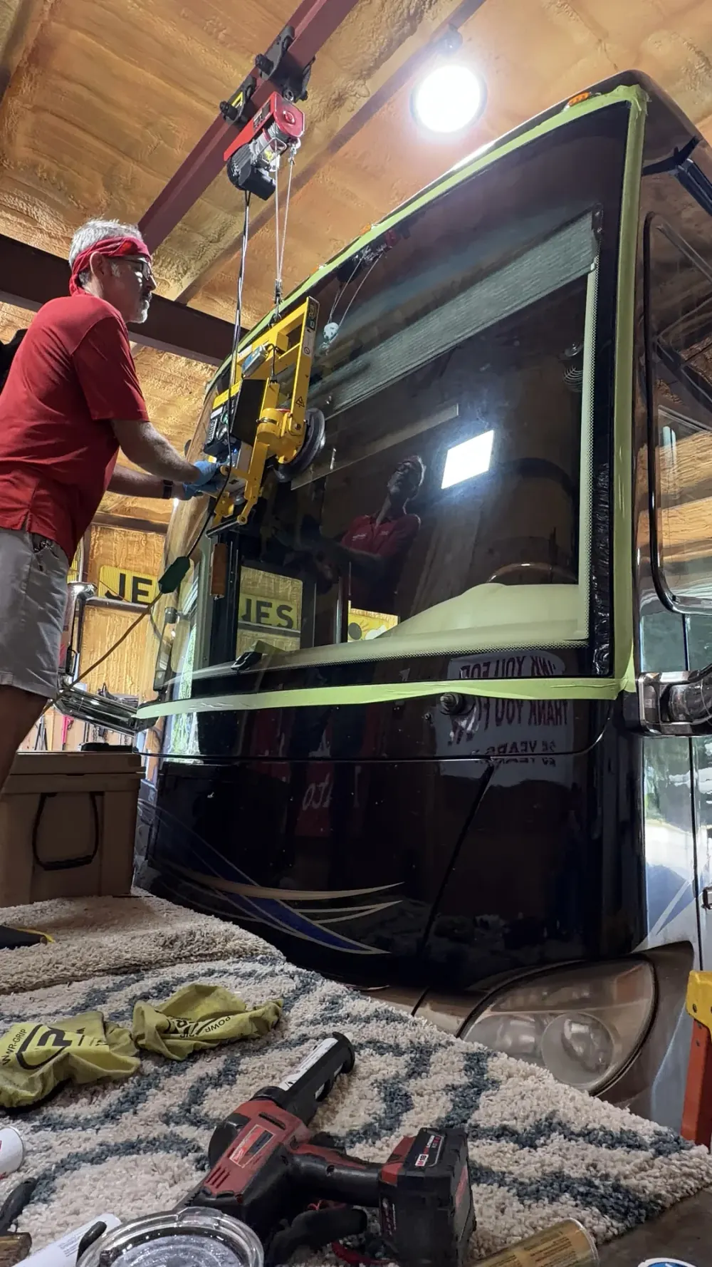 A view of motorhome glass work at Absolute Auto Glass